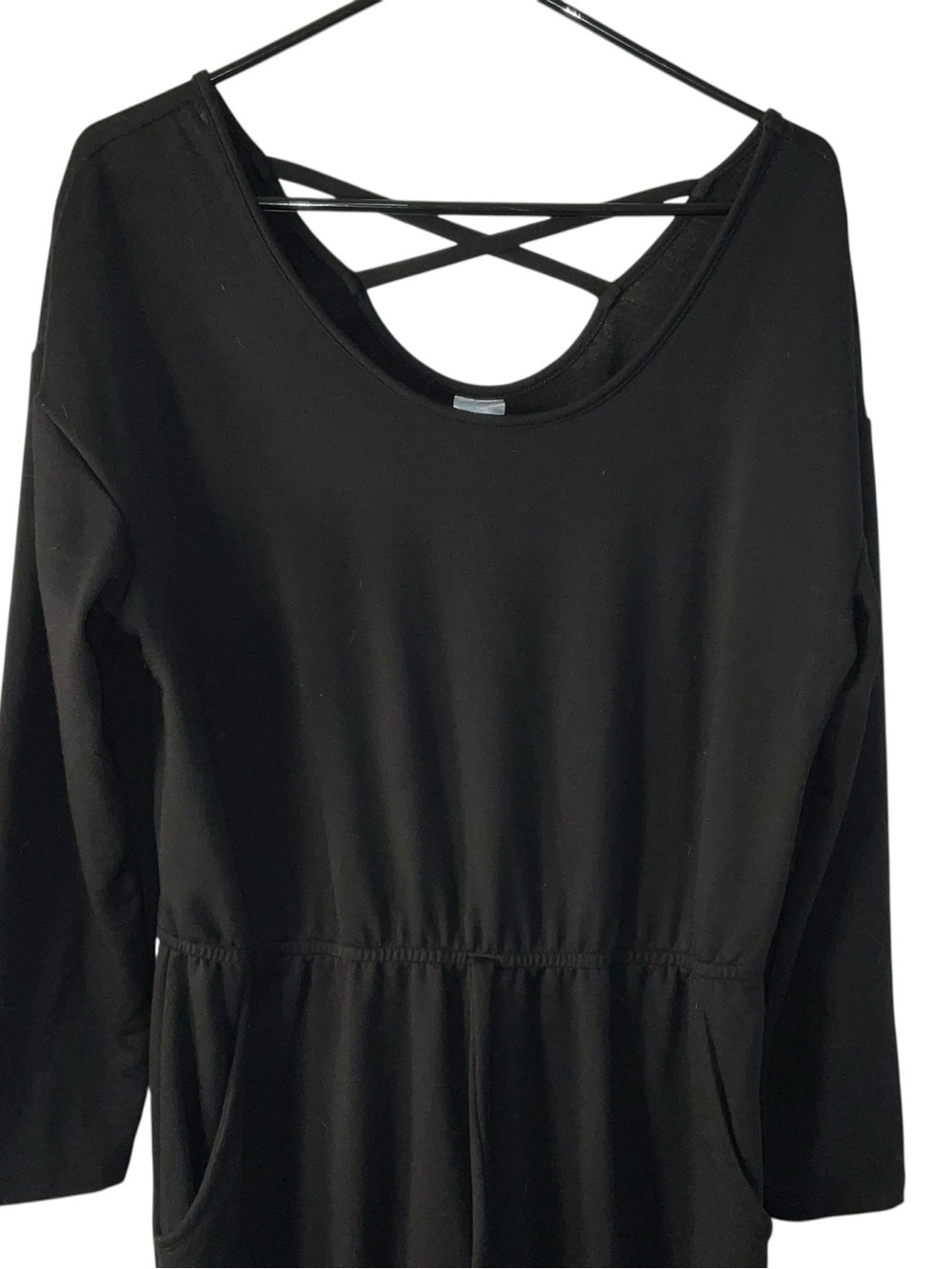 No Boundaries Black Cross-Back Jumpsuit - Picture 3 of 6